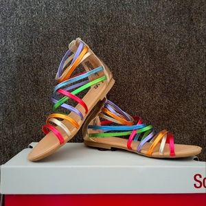 Rainbow girls sandals